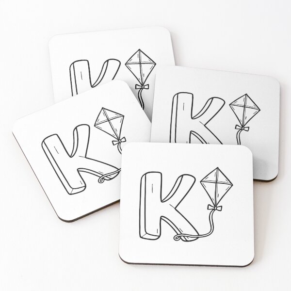 Item preview, An illustration of kite beside letter K designed and sold by rasagamastore.