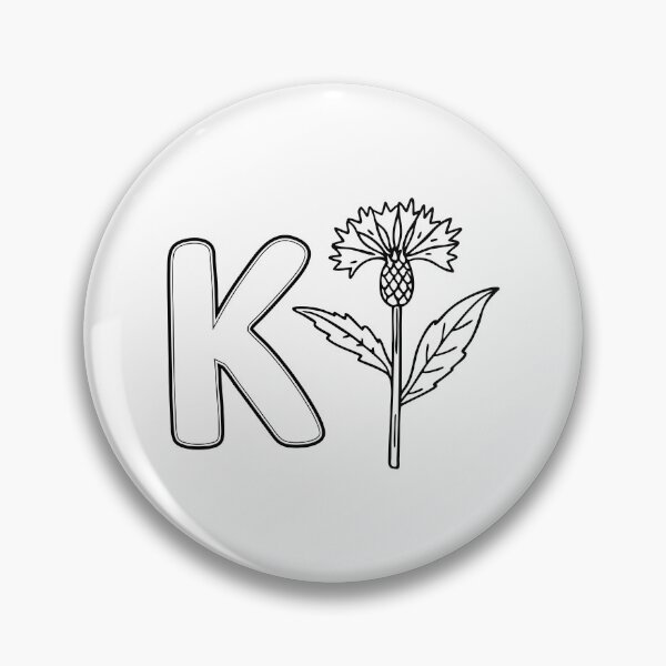 Item preview, An illustration of knapweed beside letter K designed and sold by rasagamastore.