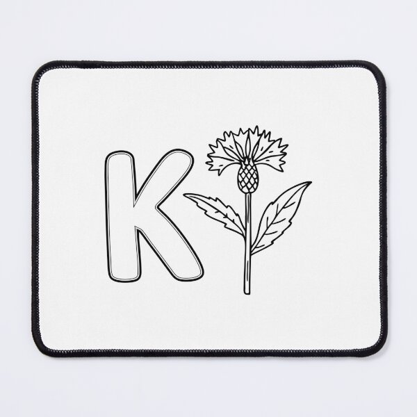 Item preview, An illustration of knapweed beside letter K designed and sold by rasagamastore.