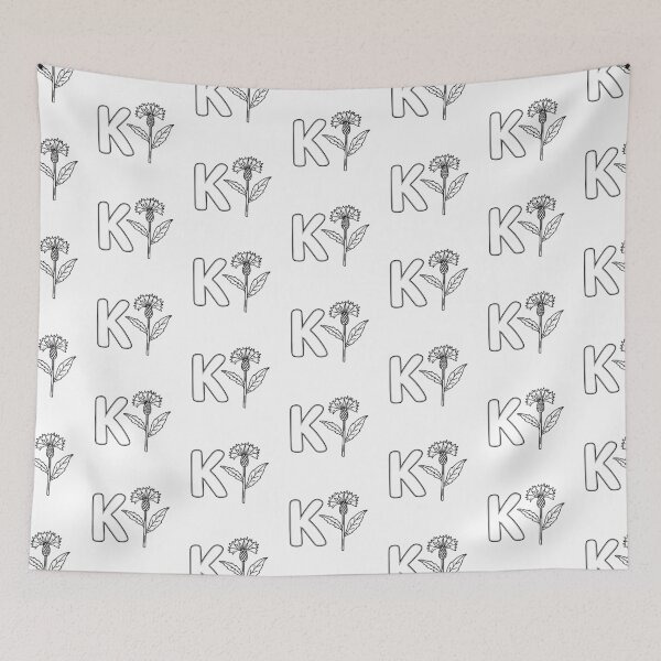 Item preview, An illustration of knapweed beside letter K designed and sold by rasagamastore.