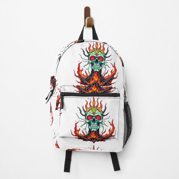Item preview, Demonic Flaming Evil Heavy Metal Skull Graphic design illustration designed and sold by Vintage Designs +.
