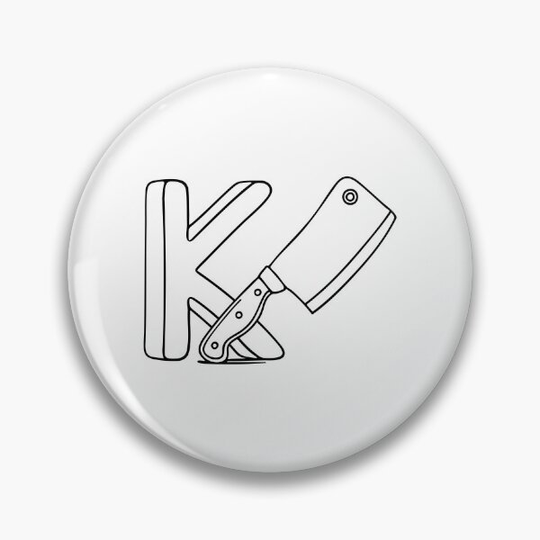 Item preview, An illustration of knife beside letter K designed and sold by rasagamastore.