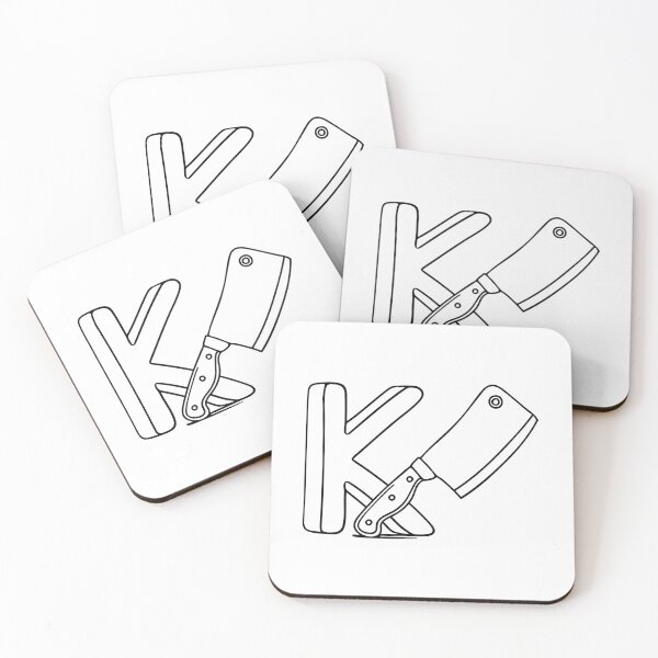 Item preview, An illustration of knife beside letter K designed and sold by rasagamastore.