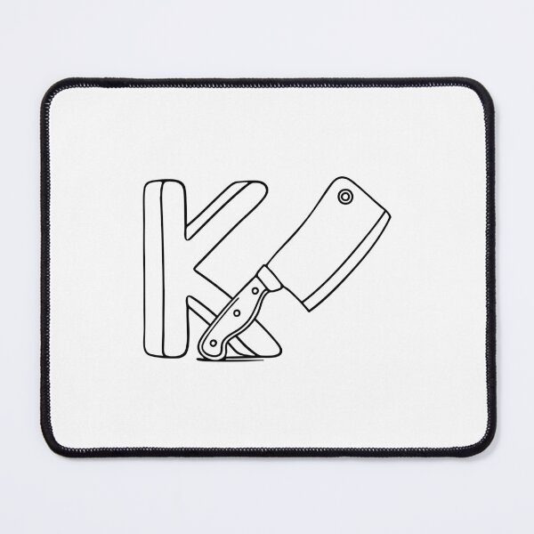 Item preview, An illustration of knife beside letter K designed and sold by rasagamastore.