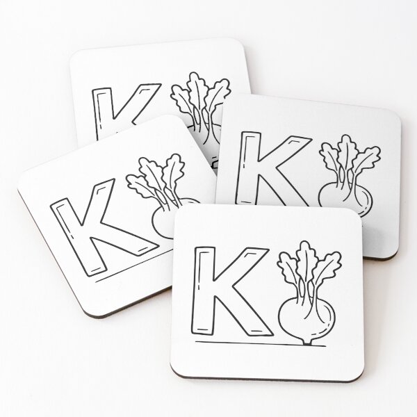 Item preview, An illustration of kohlrabi beside letter K designed and sold by rasagamastore.