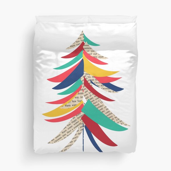 Artikel-Vorschau von Farbenfroher Weihnachtsbaum im Collage-Stil der Mitte des Jahrhunderts im abstrakten Stil aus flachen Farben und Papiertexturen, designt und verkauft von Jdawnink.