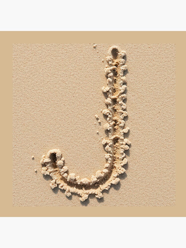 Thumbnail 4 of 4, Pillow, SAND LETTER J designed and sold by Art-type.