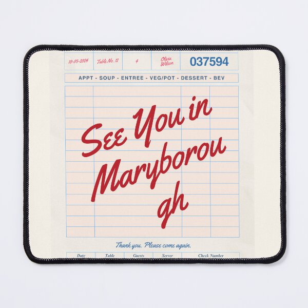 Item preview, See You in Maryborough - Vintage Diner Guest Check Travel Print designed and sold by RM-Journey.