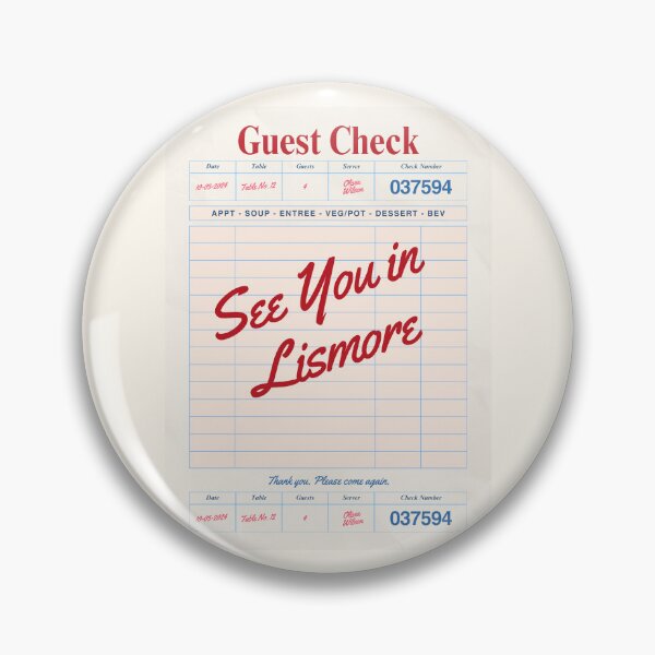 Item preview, See You in Lismore - Vintage Diner Guest Check Travel Print designed and sold by RM-Journey.