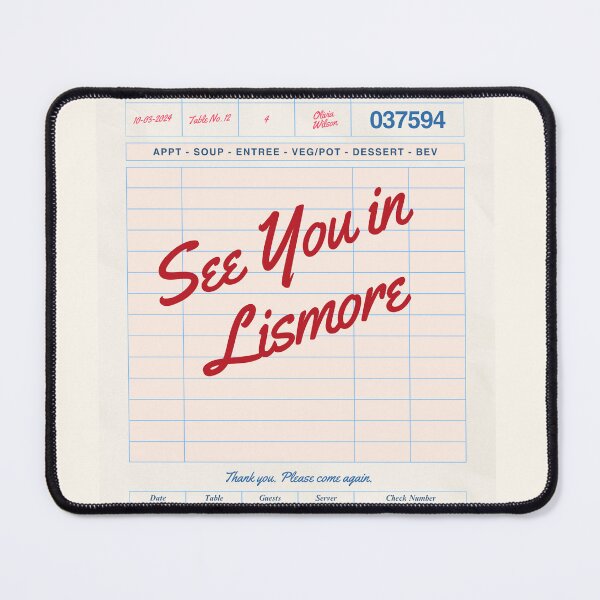 Item preview, See You in Lismore - Vintage Diner Guest Check Travel Print designed and sold by RM-Journey.