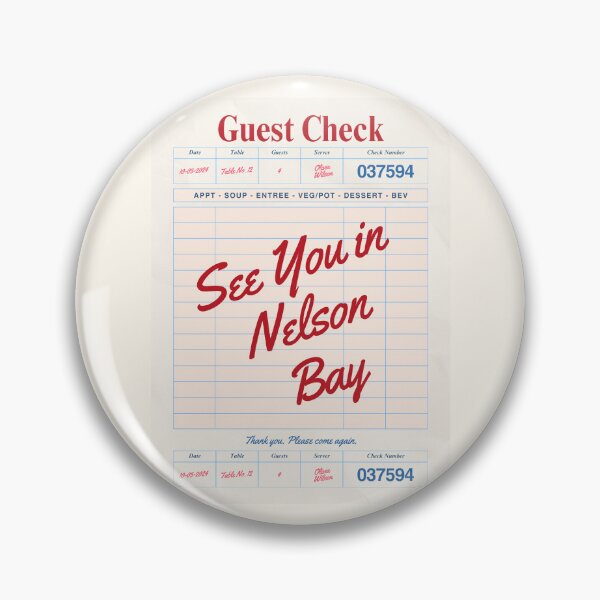 Item preview, See You in Nelson Bay - Vintage Diner Guest Check Travel Print designed and sold by RM-Journey.