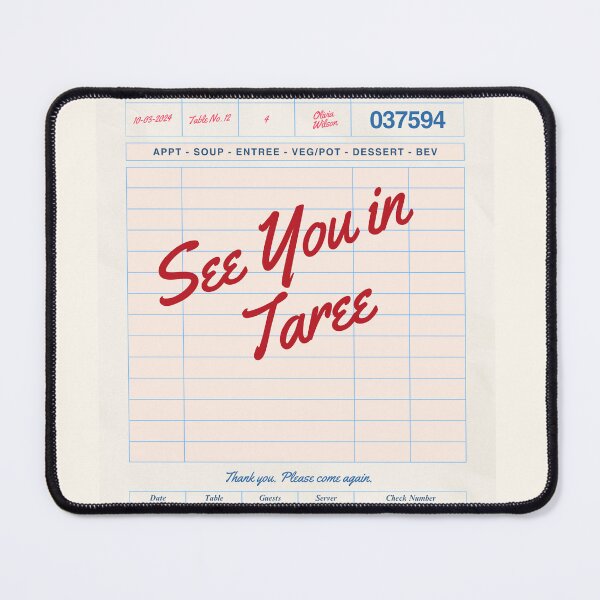 Item preview, See You in Taree - Vintage Diner Guest Check Travel Print designed and sold by RM-Journey.
