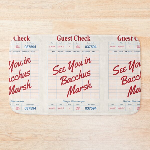 Item preview, See You in Bacchus Marsh - Vintage Diner Guest Check Travel Print designed and sold by RM-Journey.