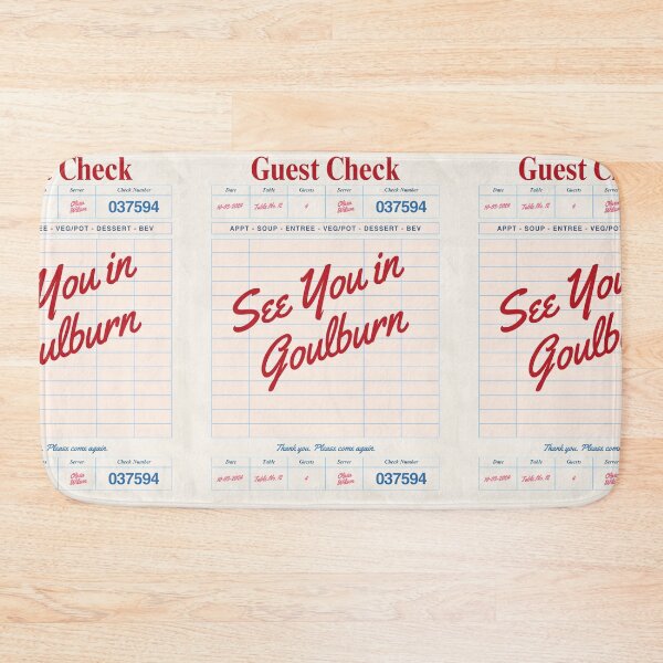 Item preview, See You in Goulburn - Vintage Diner Guest Check Travel Print designed and sold by RM-Journey.
