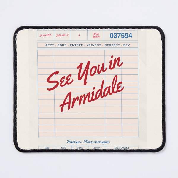 Item preview, See You in Armidale - Vintage Diner Guest Check Travel Print designed and sold by RM-Journey.