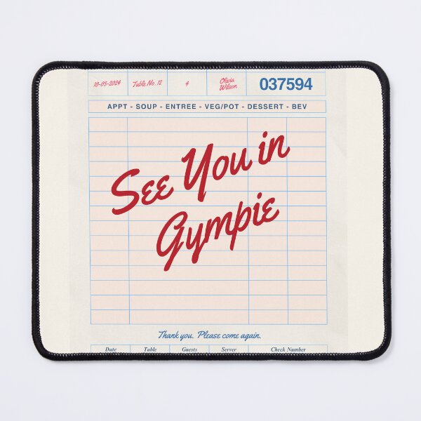 Item preview, See You in Gympie - Vintage Diner Guest Check Travel Print designed and sold by RM-Journey.