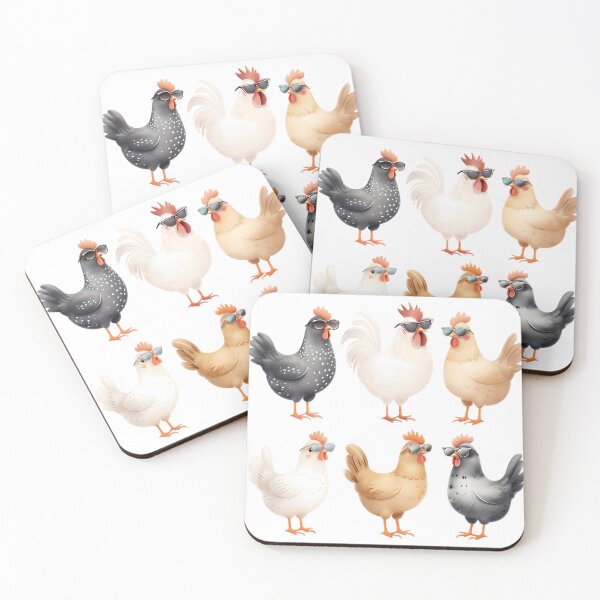 Item preview, Cool Chickens with sunglasses - pattern designed and sold by DesignStudio135.