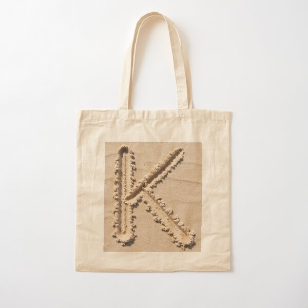 SAND LETTER K Cotton Tote Bag