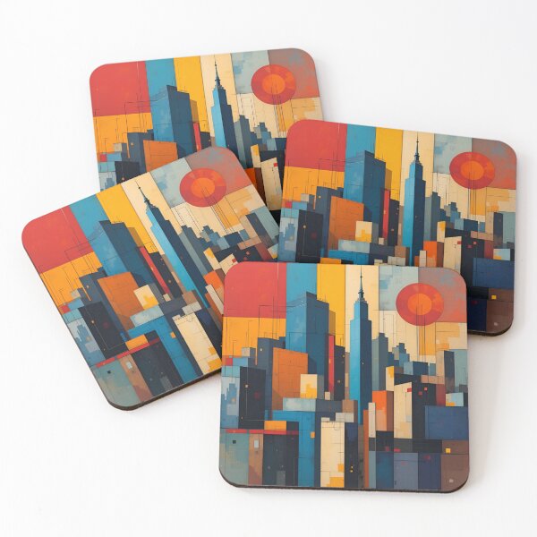 Item preview, Cubist Bauhaus Urban Skyline – Bold Abstract Geometry designed and sold by rajasekhark.