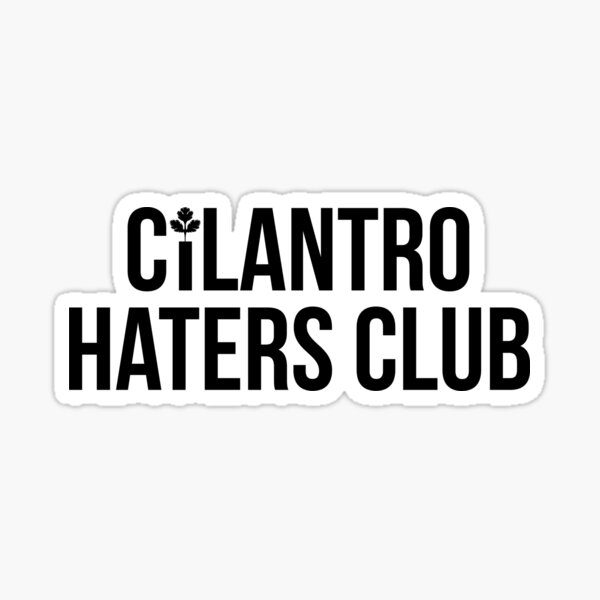 Vista previa del artículo con la obra «Pegatina del Club de los Odiadores del Cilantro», diseñado y vendido por I Hate Coriander.