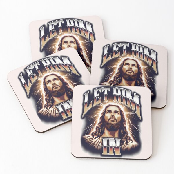 Item preview, Let Him In – Rev. 3:20 Bootleg Aesthetic Jesus Quote designed and sold by  KnitLuv.