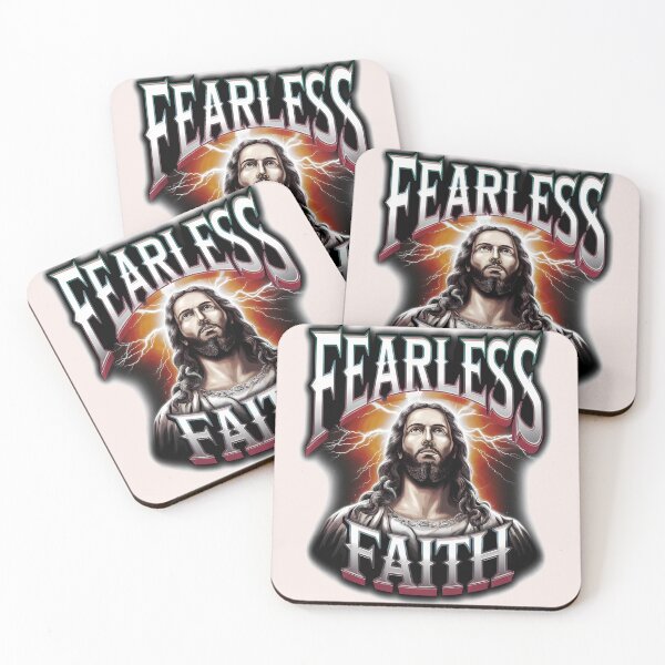 Item preview, Fearless Faith – Deut. 31:6 Bootleg Aesthetic Jesus Quote designed and sold by  KnitLuv.