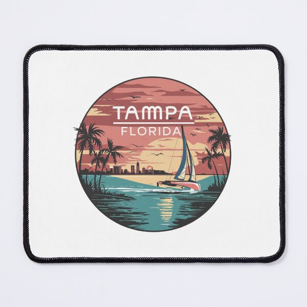 Item preview, Tampa Florida Skyline Sunset Sailing Vintage Design designed and sold by CircinusStore.