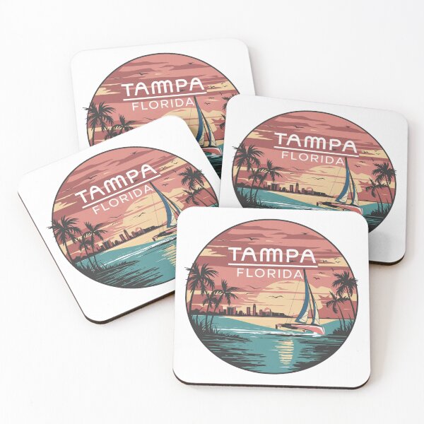 Item preview, Tampa Florida Skyline Sunset Sailing Vintage Design designed and sold by CircinusStore.
