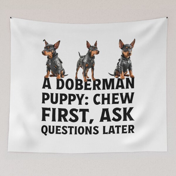 Item preview, Owner of cute pet puppy Doberman dog. designed and sold by Drone-tees.