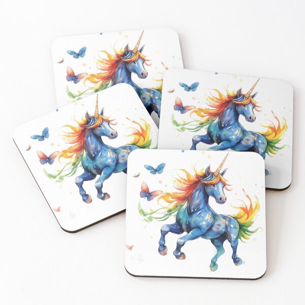 Item preview, Rainbow Unicorn Dancing with Butterflies designed and sold by Boddicca.