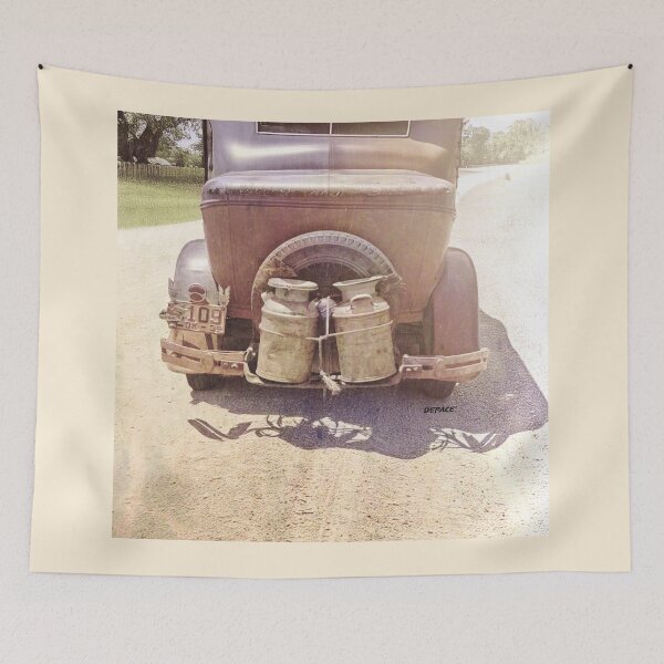 Item preview, 1930s Car with Milk Cans on a Country Road - dePace' designed and sold by mrpropcake.