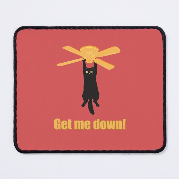Item preview, Funny silly cat art : Get me down! Red version designed and sold by TheGrandLordCat.
