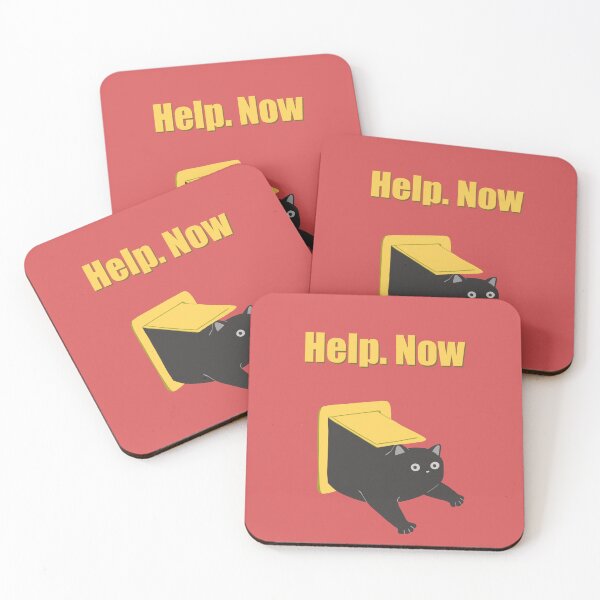 Item preview, Funny goofy cat art : Help.Now Red version designed and sold by TheGrandLordCat.