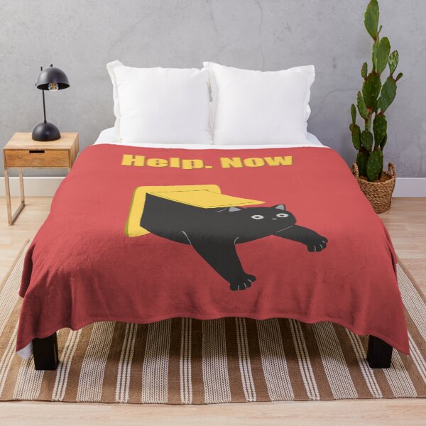 Item preview, Funny goofy cat art : Help.Now Red version designed and sold by TheGrandLordCat.