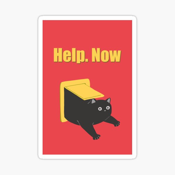 Artikel-Vorschau von Lustige, alberne Katzenkunst: Help.Now, rote Version, designt und verkauft von TheGrandLordCat.
