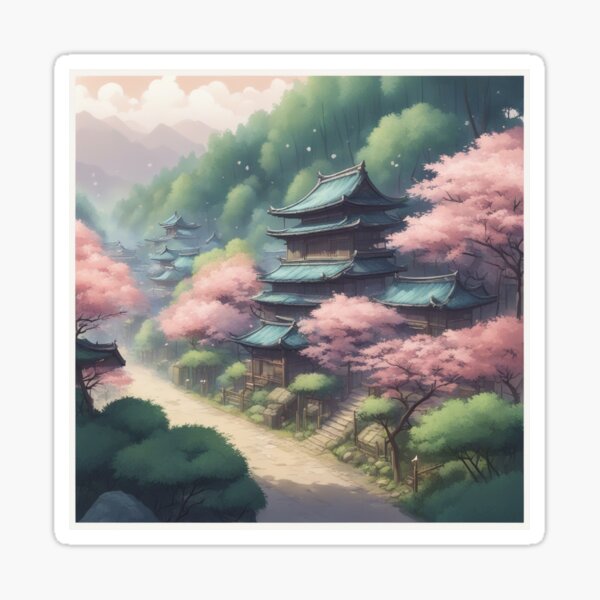 Item preview, Misty Sakura Village  designed and sold by mayas-shopshop.