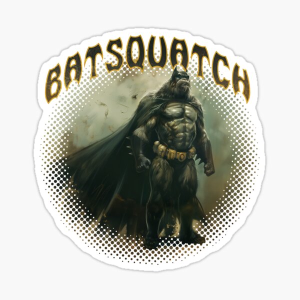 Aperçu de l'œuvre Batsquatch Supernatural Bigfoot Paranormal Super Hero Sasquatch Conception de vêtements créée et vendue par Axolotl Apparel.
