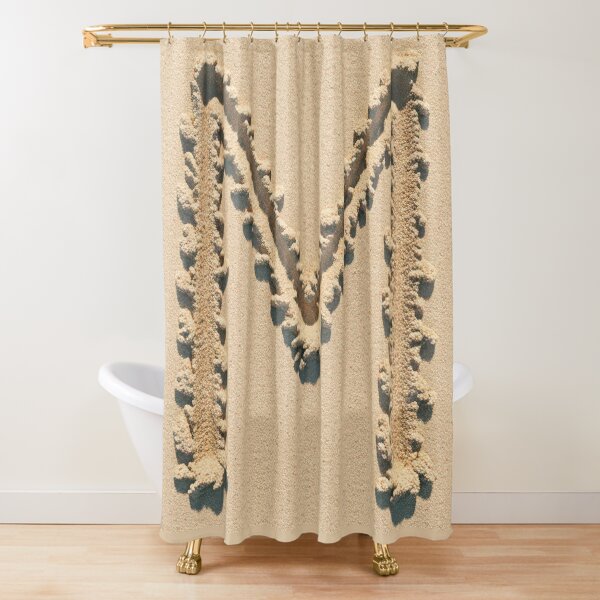 SAND LETTER M Shower Curtain