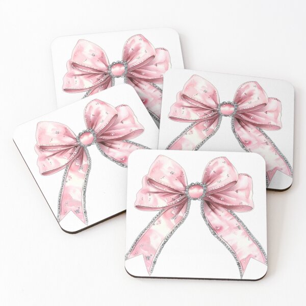 Item preview, Pink Coquette Bow With Rhinestones Girly Silk Bow Design  designed and sold by AshandAnna.