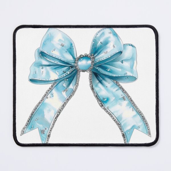 Item preview, Blue Coquette Bow With Rhinestones Girly Silk Bow Design designed and sold by AshandAnna.
