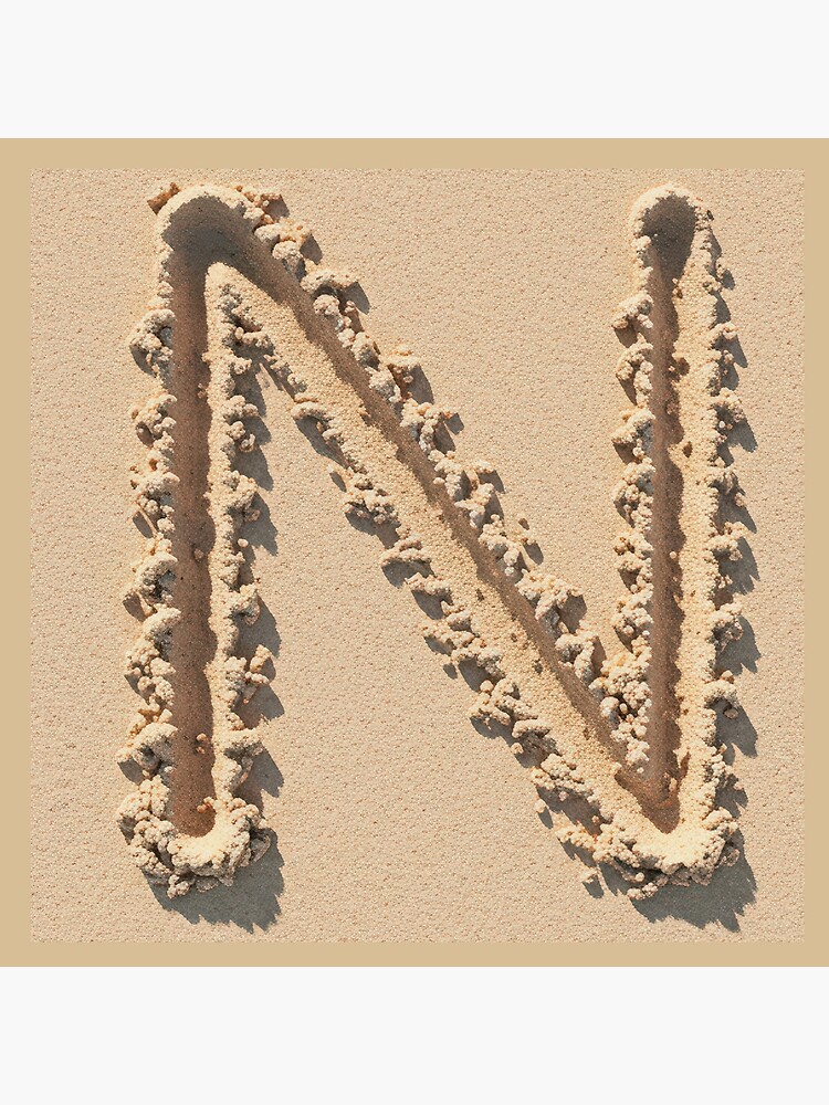 Thumbnail 4 of 4, Pillow, SAND LETTER N designed and sold by Art-type.