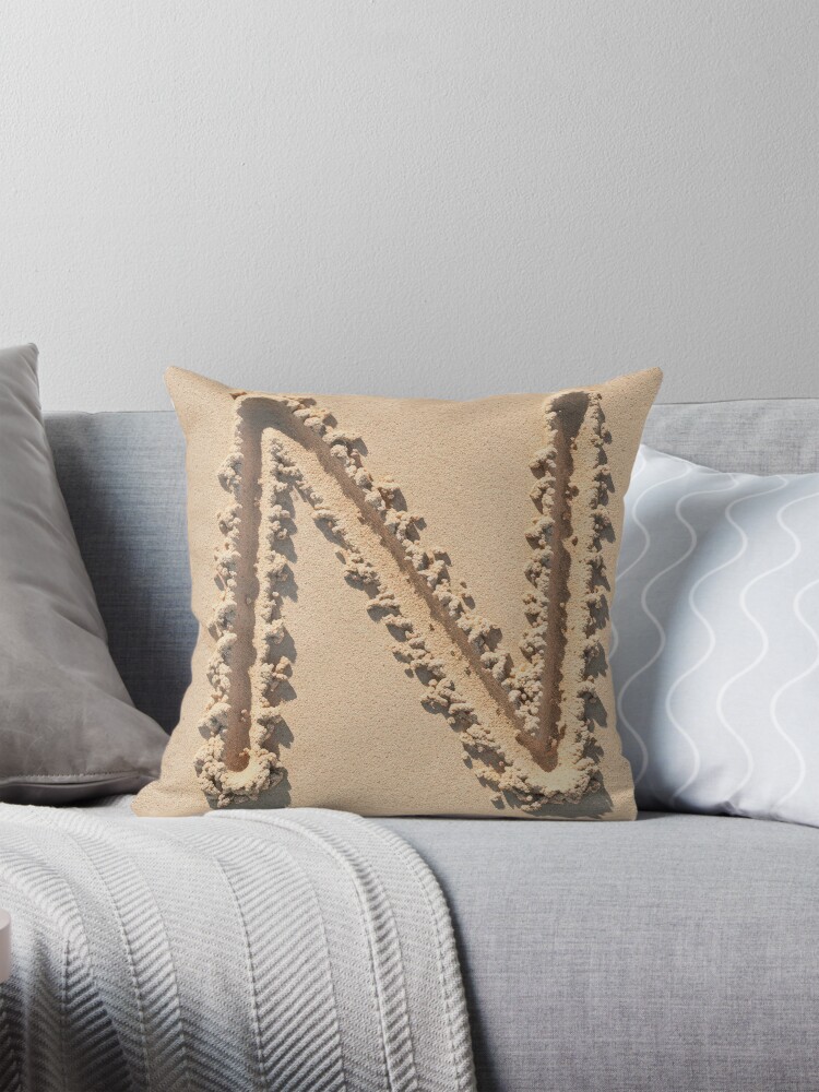 Thumbnail 1 of 4, Pillow, SAND LETTER N designed and sold by Art-type.