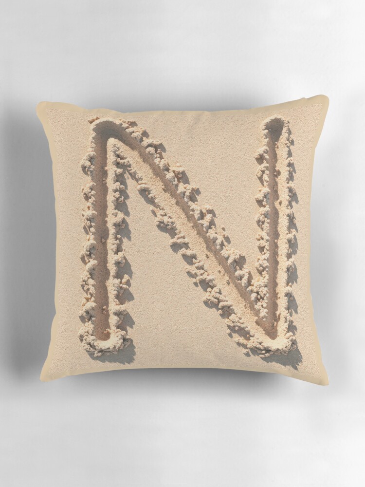 Thumbnail 3 of 4, Pillow, SAND LETTER N designed and sold by Art-type.