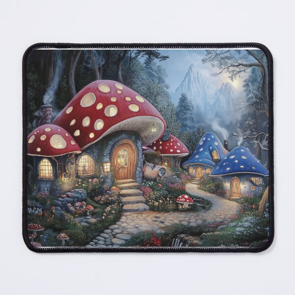 Item preview, Cozy Mushroom Cottages in Enchanted Forest Glen designed and sold by ACuriousshoppe.