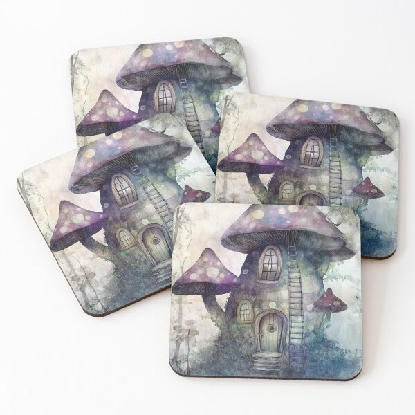Item preview, Whimsical Water-color Fairytale Mushroom Home Illustration  designed and sold by ACuriousshoppe.