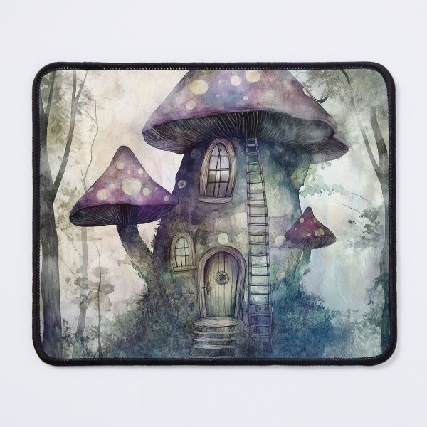 Item preview, Whimsical Water-color Fairytale Mushroom Home Illustration  designed and sold by ACuriousshoppe.