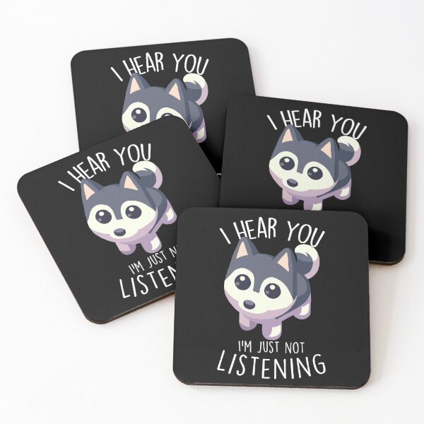 Item preview, Grey Husky Dog Not Listening designed and sold by Clara Hollins.