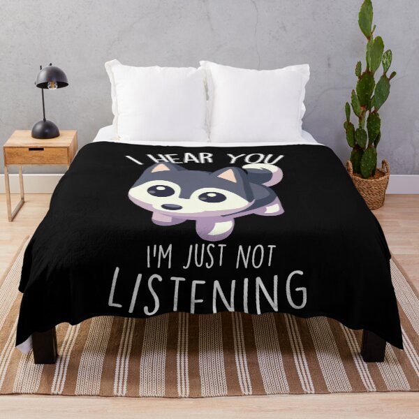 Item preview, Grey Husky Dog Not Listening designed and sold by Clara Hollins.