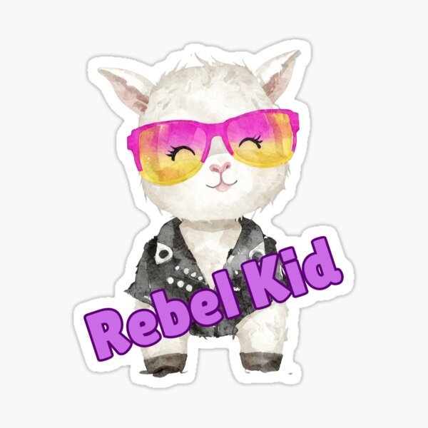Vista previa del artículo con la obra «Pegatina de cabra bebé Rebel Kid», diseñado y vendido por Little Rebel Homestead.