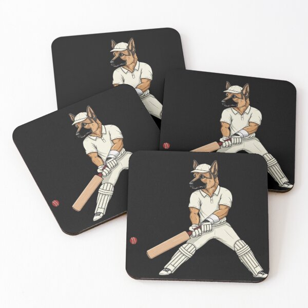Item preview, "Canine Cricketer in Action" designed and sold by Wiredart.